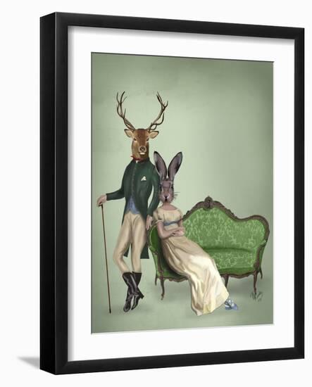 Mr Deer and Mrs Rabbit-Fab Funky-Framed Premium Giclee Print