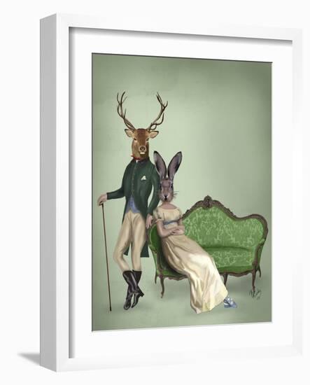 Mr Deer and Mrs Rabbit-Fab Funky-Framed Premium Giclee Print