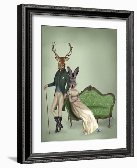 Mr Deer and Mrs Rabbit-Fab Funky-Framed Premium Giclee Print