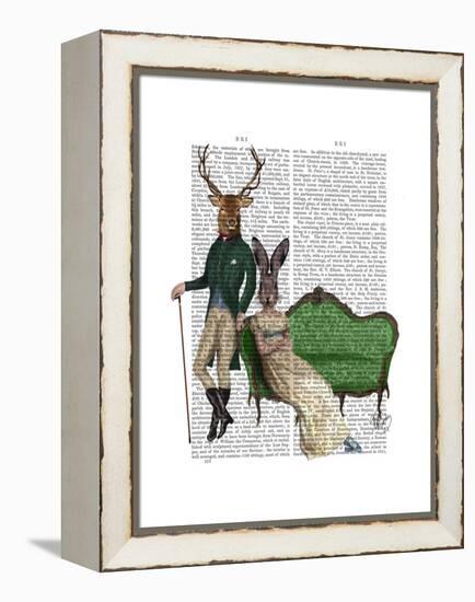 Mr Deer and Mrs Rabbit-Fab Funky-Framed Stretched Canvas