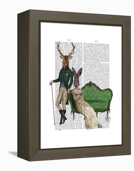 Mr Deer and Mrs Rabbit-Fab Funky-Framed Stretched Canvas