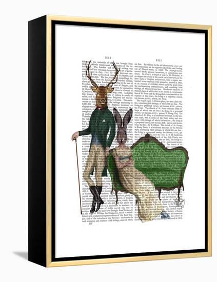 Mr Deer and Mrs Rabbit-Fab Funky-Framed Stretched Canvas