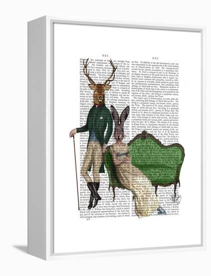 Mr Deer and Mrs Rabbit-Fab Funky-Framed Stretched Canvas