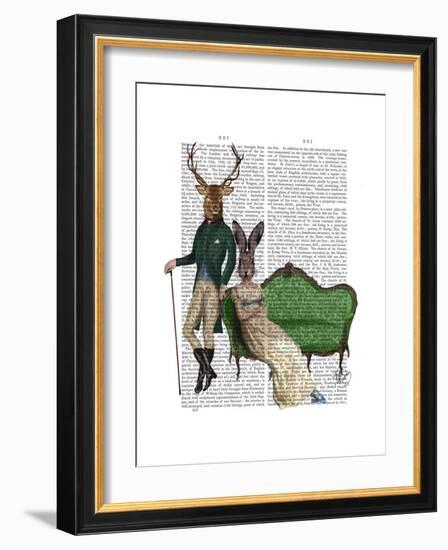 Mr Deer and Mrs Rabbit-Fab Funky-Framed Art Print