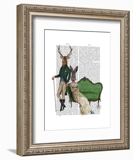 Mr Deer and Mrs Rabbit-Fab Funky-Framed Art Print