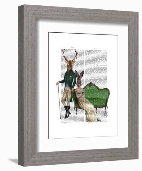 Mr Deer and Mrs Rabbit-Fab Funky-Framed Art Print