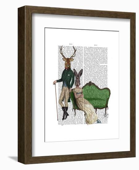 Mr Deer and Mrs Rabbit-Fab Funky-Framed Art Print