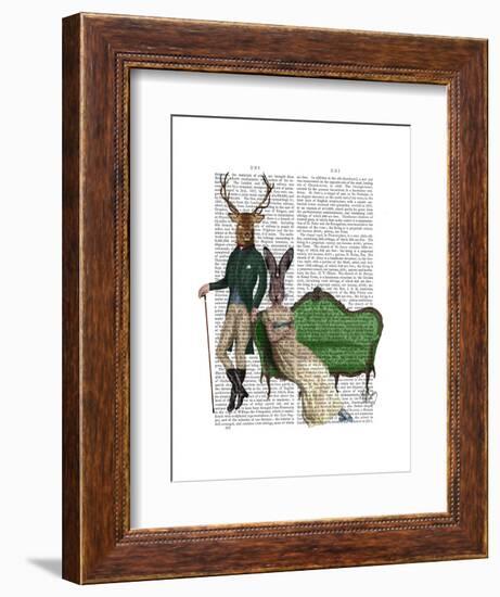 Mr Deer and Mrs Rabbit-Fab Funky-Framed Art Print