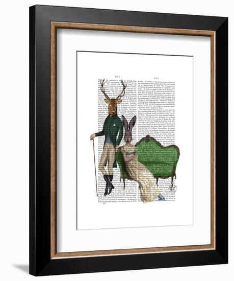 Mr Deer and Mrs Rabbit-Fab Funky-Framed Art Print