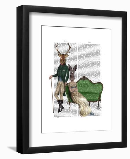 Mr Deer and Mrs Rabbit-Fab Funky-Framed Art Print