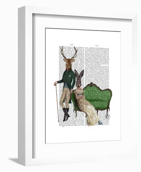 Mr Deer and Mrs Rabbit-Fab Funky-Framed Art Print