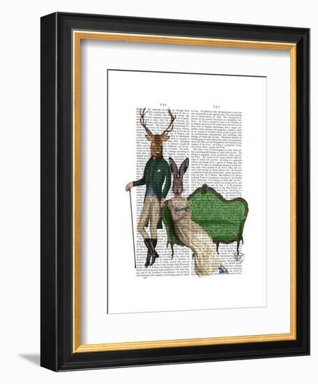 Mr Deer and Mrs Rabbit-Fab Funky-Framed Art Print