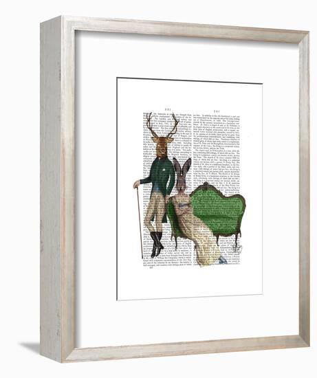 Mr Deer and Mrs Rabbit-Fab Funky-Framed Art Print