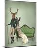 Mr Deer and Mrs Rabbit-Fab Funky-Mounted Art Print