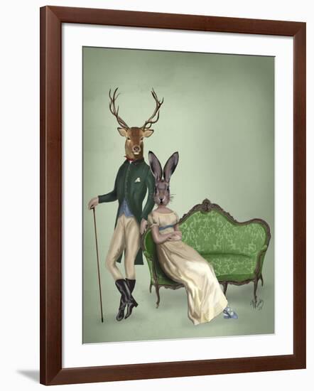 Mr Deer and Mrs Rabbit-Fab Funky-Framed Art Print