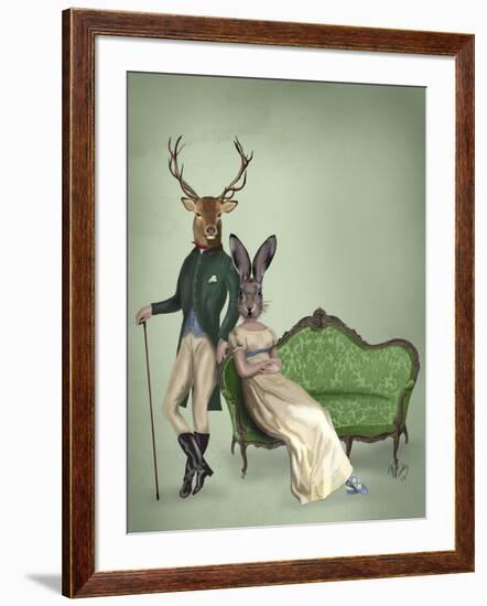 Mr Deer and Mrs Rabbit-Fab Funky-Framed Art Print