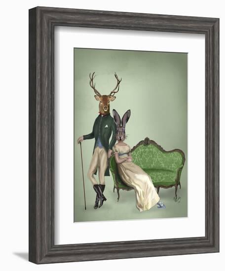 Mr Deer and Mrs Rabbit-Fab Funky-Framed Art Print