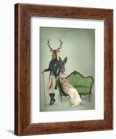 Mr Deer and Mrs Rabbit-Fab Funky-Framed Art Print