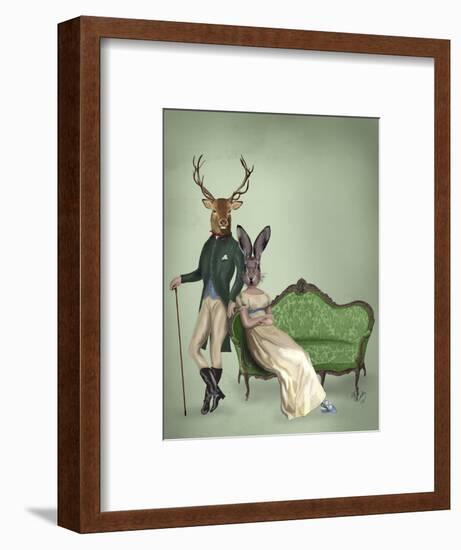 Mr Deer and Mrs Rabbit-Fab Funky-Framed Art Print