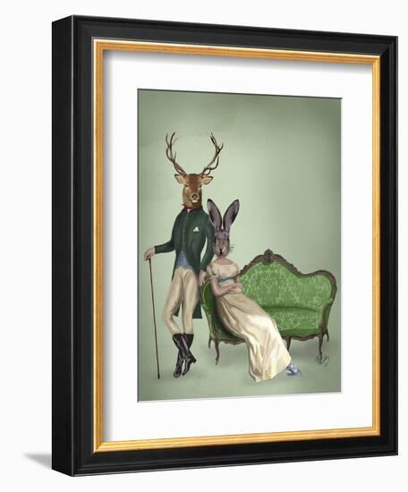 Mr Deer and Mrs Rabbit-Fab Funky-Framed Art Print