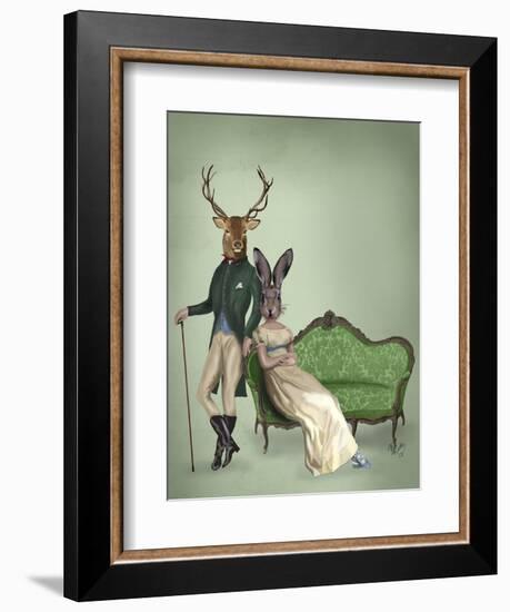 Mr Deer and Mrs Rabbit-Fab Funky-Framed Art Print