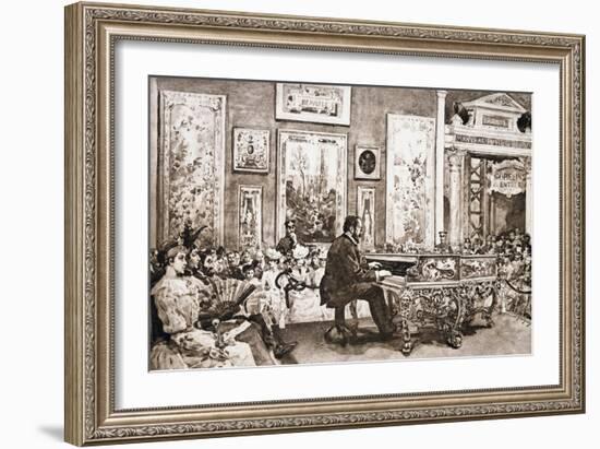 Mr Delaborde Giving Concert on Pleyel Piano, Exposition Universelle, 1889-null-Framed Giclee Print