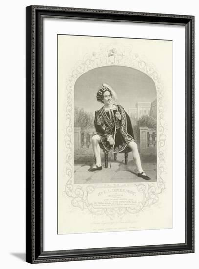 Mr E L Davenport as Benedick, Much Ado About Nothing, Act II, Scene III-null-Framed Giclee Print