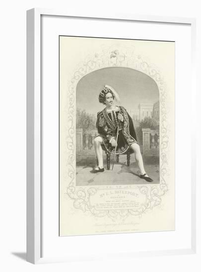 Mr E L Davenport as Benedick, Much Ado About Nothing, Act II, Scene III-null-Framed Giclee Print