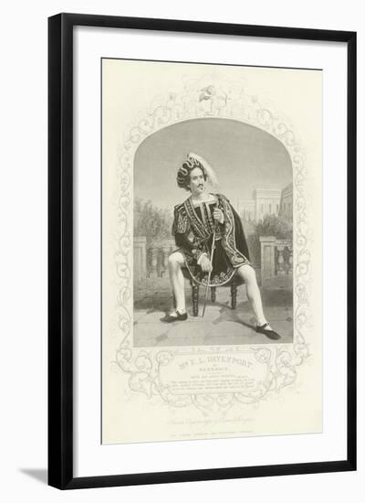 Mr E L Davenport as Benedick, Much Ado About Nothing, Act II, Scene III-null-Framed Giclee Print