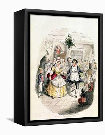 Mr. Fezziwig's Ball, from "A Christmas Carol" by Charles Dickens (1812-70) 1843-John Leech-Framed Premier Image Canvas