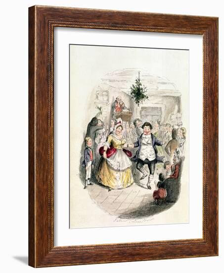 Mr. Fezziwig's Ball, from "A Christmas Carol" by Charles Dickens (1812-70) 1843-John Leech-Framed Giclee Print