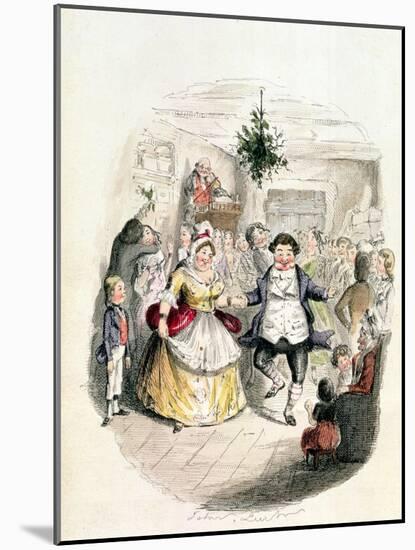 Mr. Fezziwig's Ball, from "A Christmas Carol" by Charles Dickens (1812-70) 1843-John Leech-Mounted Giclee Print