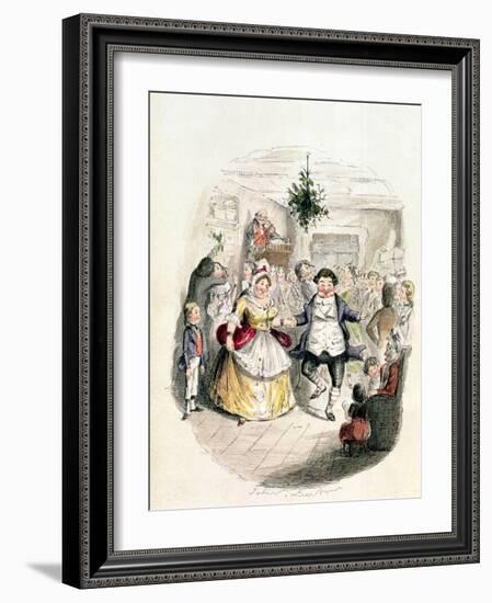 Mr. Fezziwig's Ball, from "A Christmas Carol" by Charles Dickens (1812-70) 1843-John Leech-Framed Giclee Print