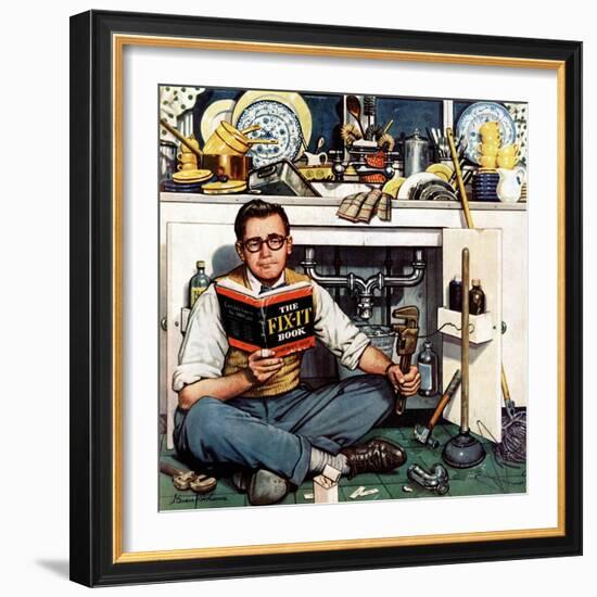 "Mr. Fix-It", January 14, 1956-Stevan Dohanos-Framed Giclee Print