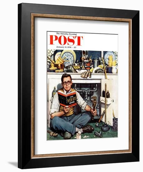 "Mr. Fix-It" Saturday Evening Post Cover, January 14, 1956-Stevan Dohanos-Framed Giclee Print