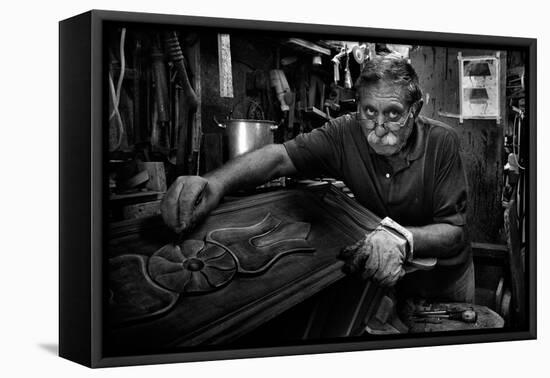 Mr. Francesco During the Cleanup Phase.-Antonio Grambone-Framed Premier Image Canvas