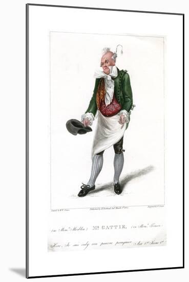 Mr Gattie as Monsieur Morbleu in Monsieur Tonson, 1822-R Cooper-Mounted Giclee Print