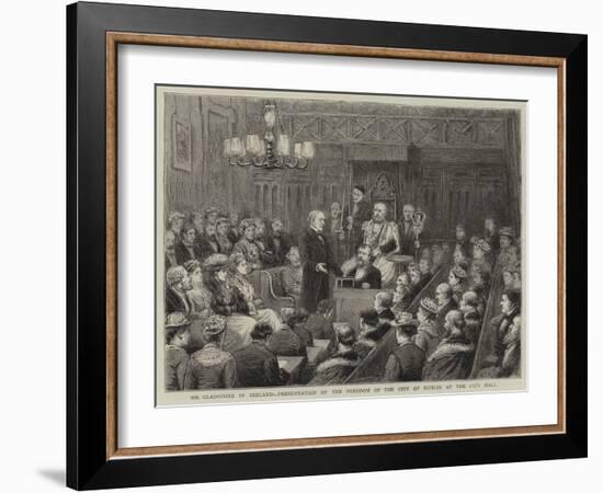 Mr Gladstone in Iraland, Presentation of the Freedom of the City of Dublin at the City Hall-George Goodwin Kilburne-Framed Giclee Print