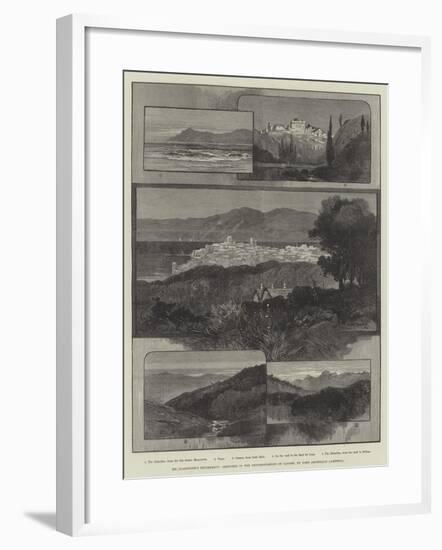 Mr Gladstone's Retirement, Sketches in the Neighbourhood of Cannes-Charles Auguste Loye-Framed Giclee Print