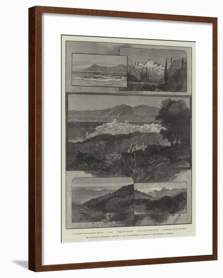 Mr Gladstone's Retirement, Sketches in the Neighbourhood of Cannes-Charles Auguste Loye-Framed Giclee Print