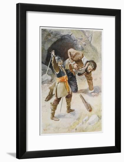 Mr Greatheart Defeats Giant Maul-null-Framed Art Print