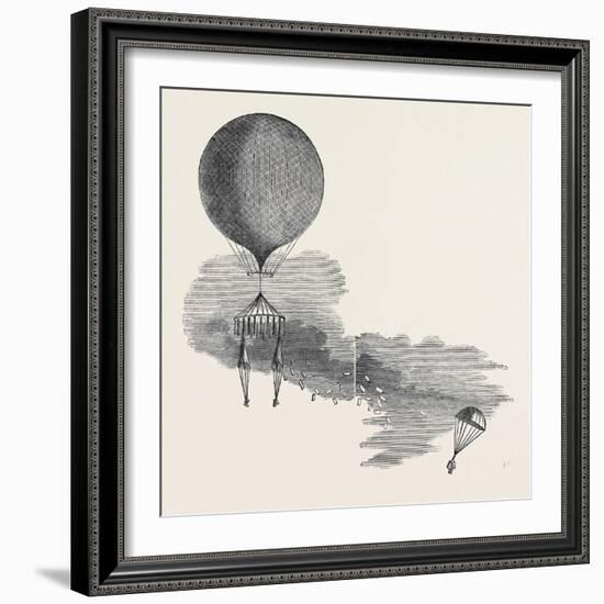 Mr. Green's Signal Balloon, Dispatches, and Parachute, for the Arctic Expedition-null-Framed Giclee Print