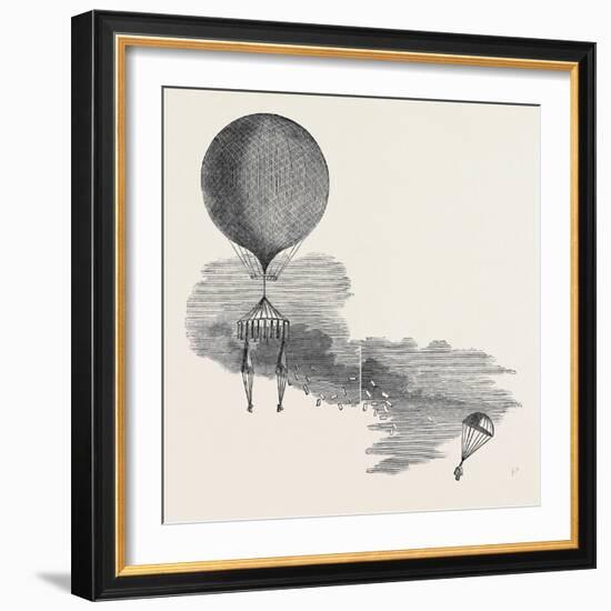 Mr. Green's Signal Balloon, Dispatches, and Parachute, for the Arctic Expedition-null-Framed Giclee Print