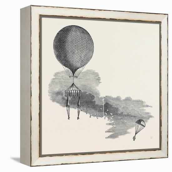 Mr. Green's Signal Balloon, Dispatches, and Parachute, for the Arctic Expedition-null-Framed Premier Image Canvas