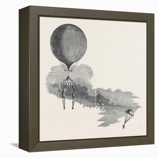 Mr. Green's Signal Balloon, Dispatches, and Parachute, for the Arctic Expedition-null-Framed Premier Image Canvas