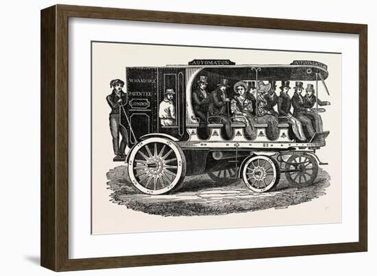 Mr. Hancock's Last New Steam Carriage, Automaton-null-Framed Giclee Print