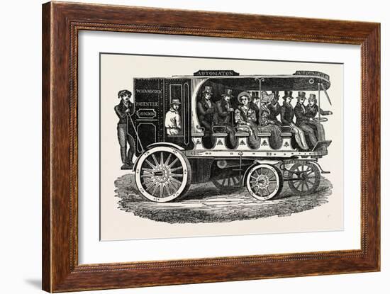 Mr. Hancock's Last New Steam Carriage, Automaton-null-Framed Giclee Print