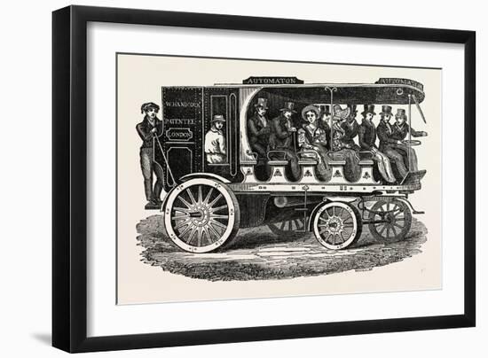 Mr. Hancock's Last New Steam Carriage, Automaton-null-Framed Giclee Print