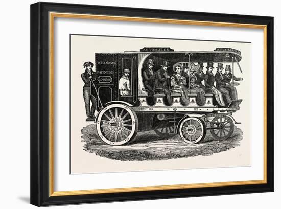 Mr. Hancock's Last New Steam Carriage, Automaton-null-Framed Giclee Print
