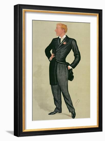 Mr Herbert Beerbohm Tree (1852-1917), a 'spy' Cartoon from Vanity Fair, 12th July 1890-Sir Leslie Ward-Framed Giclee Print